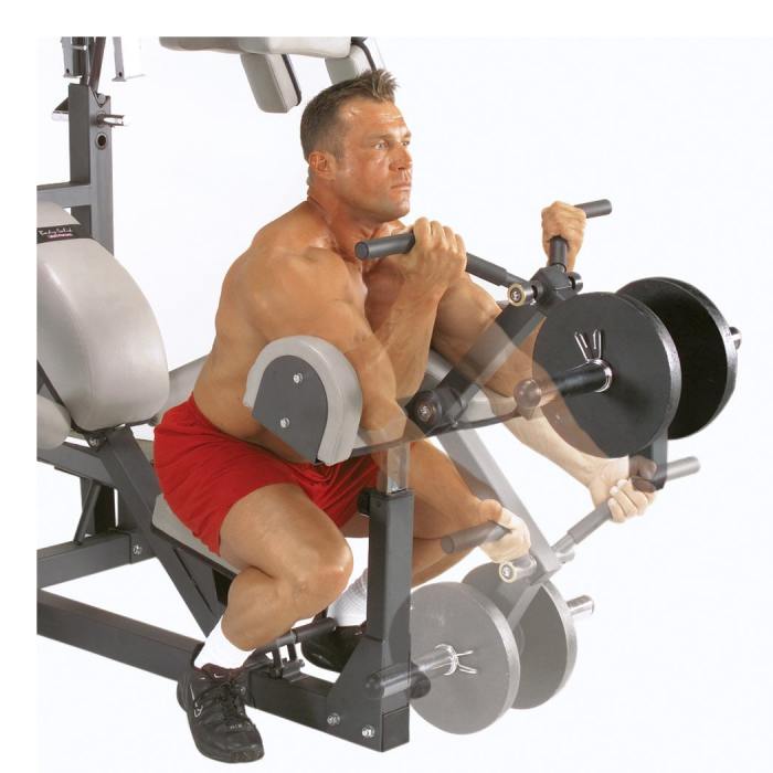 The Body Solid SBL460P4 includes a preacher curl pad for if you want to isolate your biceps