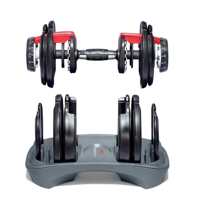 The quick change dials at either end of the dumbbells helps you make the most of your workout time