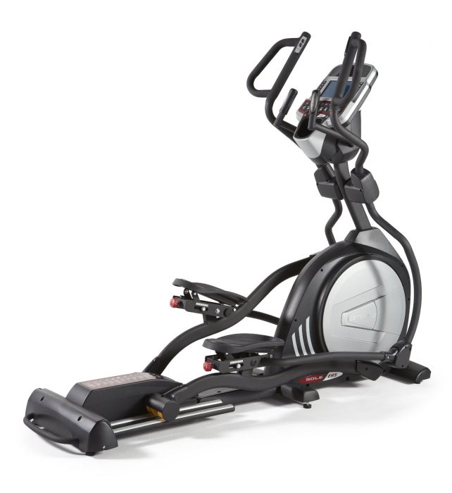 Roller wheels sliding on glide rails combine with a large flywheel to provide a smooth running motion, even at higher resistance settings