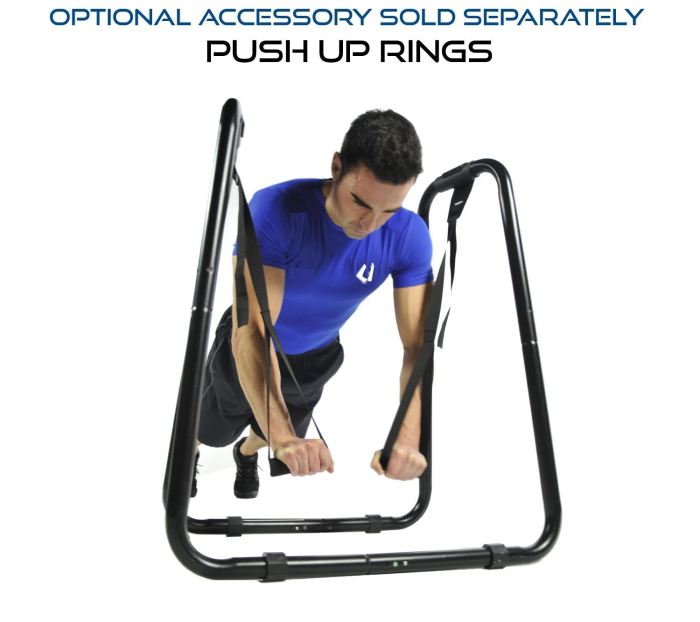 The push up rings take an already effective exercise and raise it to a much higher difficulty for a more challenging workout