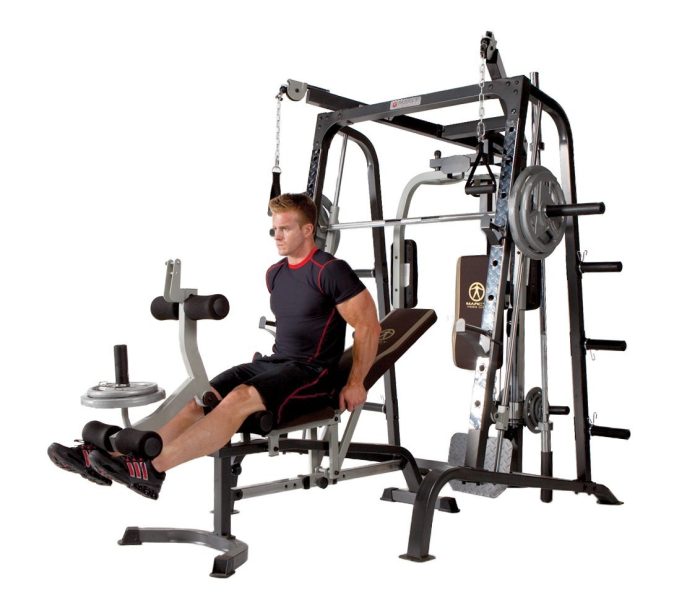 The addition of the weights bench and low cable pulley gives you exercise options that just aren't possible with many other smith machines