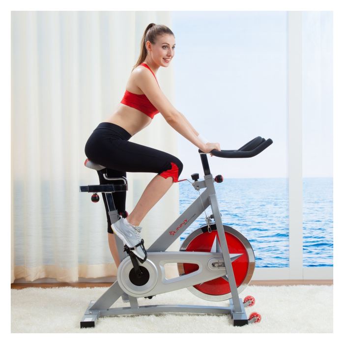 The solid steel frame and 40 lb flywheel improve stability and reduce any unwanted movement