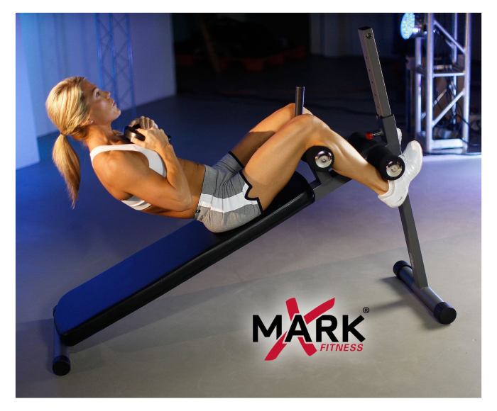Decline weighted sit ups are possible with the XMark XM-4416 Bench due to its high weight capacity of 400 lbs