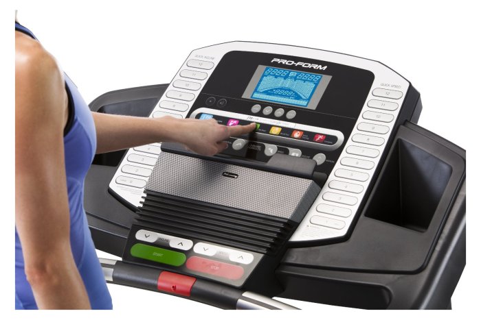 The ProForm 790 T console features Quick Select speed and incline settings