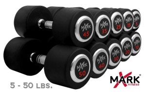 XMark Fitness Commercial Rubber Dumbbells