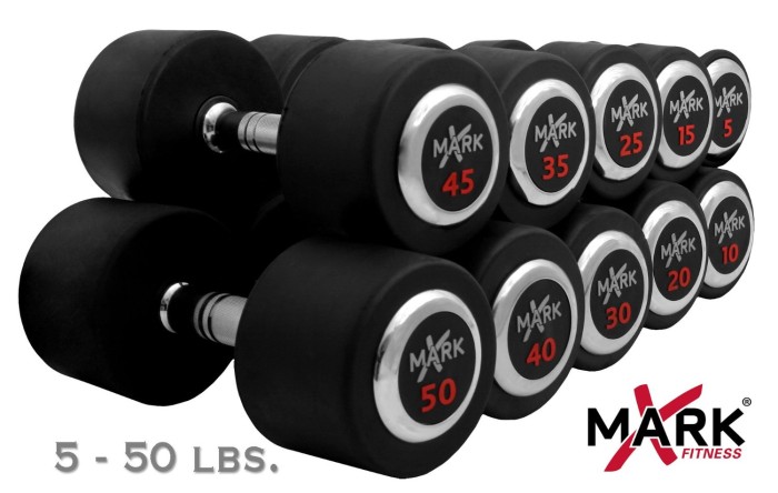 XMark Commercial Rubber Round Dumbbell Set