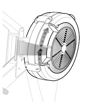 The damper for the Concept 2 machines offers 10 different settings