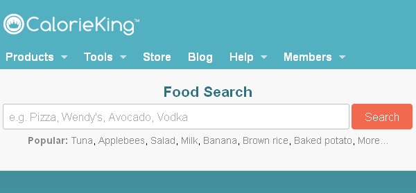 CalorieKing Food and Drink Calorie Database