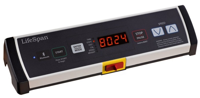The TR1200-DT3 console features a scrolling display and Bluetooth workout data syncing