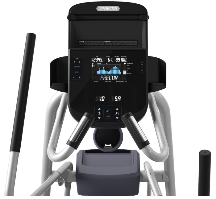 The display console has been intuitively designed around multiple screens, with visual indicators for your user profile and heart rate