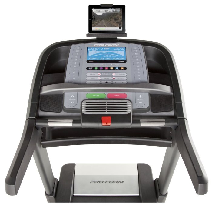 The Pro 7000 treadmill console features a 10-inch oversized backlit display