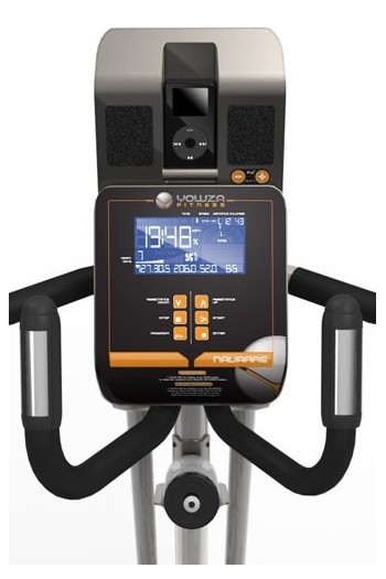 The display console features a minimalist design, but still includes an integrated iPod docking station