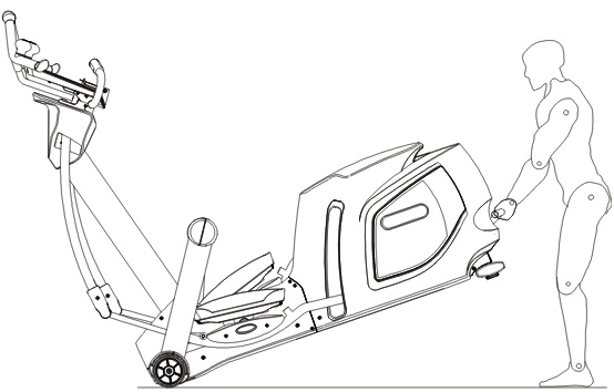 Oversized transport wheels make it easier to move the 234 lb frame of the Miami elliptical