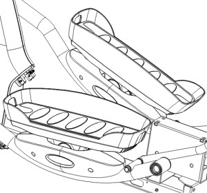 An ergonomic pivoting foot pedal system called Sure-Step reduces the impact on your ankle joints