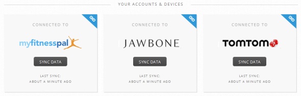 Workout data can be synced directly from your Connect Devices page