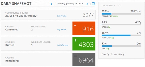 A Daily Snapshot can be used to monitor your nutritional intake