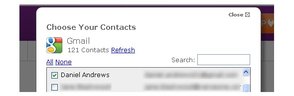You can search and select from all contacts in your email address book