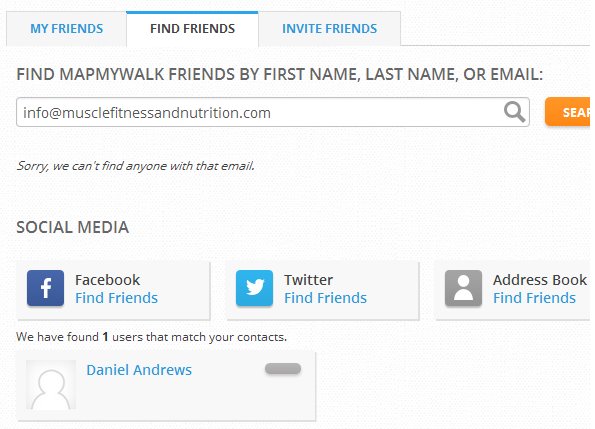 Users matching names and emails in your address book will then be displayed