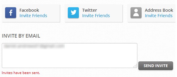 Emails will be sent if you select the 'Invite Friends' option