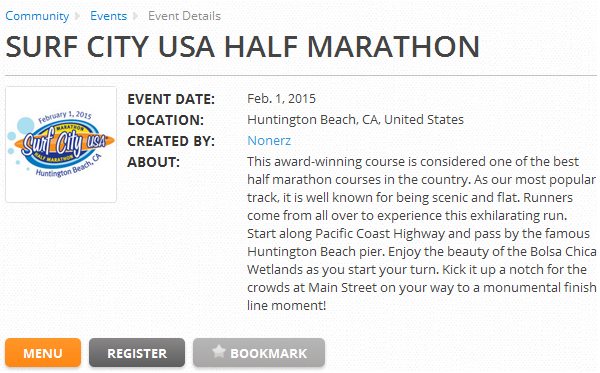 Registering for an event will take you through to the organiser's own website