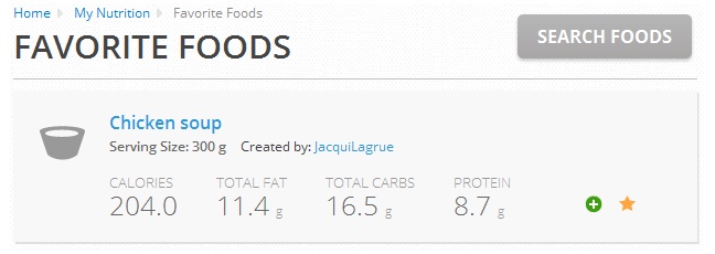 Having a list of favourite foods makes it much quicker to accurately log your nutritional intake for the day