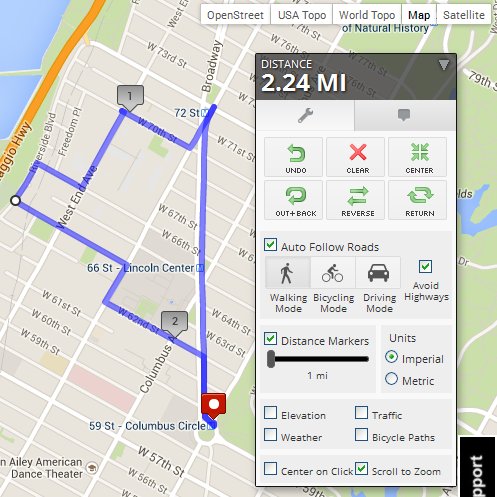 Using the 'Return' tool automatically plots the quickest route back to your starting position