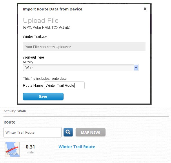 You can import routes from external map data files, such as Garmin's GPX