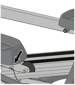 A spring-loaded safety pin can be used to lock the pedals in place