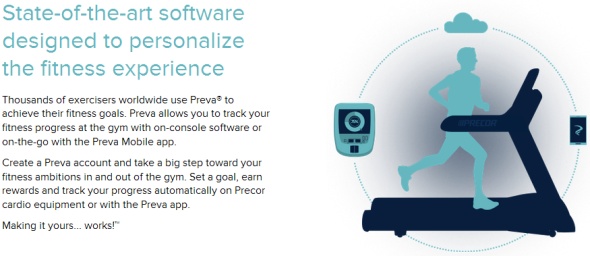 Precor's TRM 445 and TRM 243 treadmills feature Preva app integration