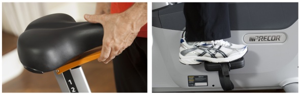 The seat and pedals can be replaced with your own for a custom workout