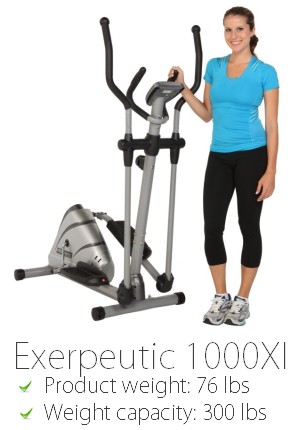 The lightweight frame of the Exerpeutic XI weighs just 76 lbs