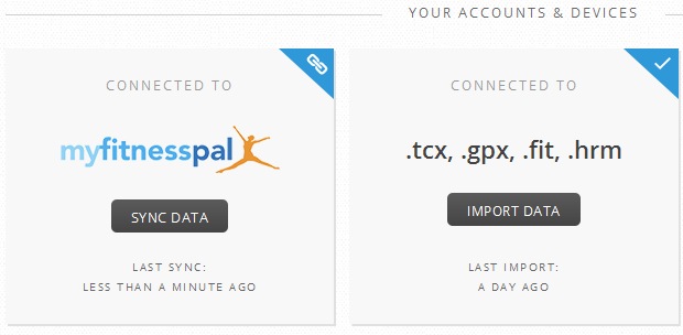 MapMyRide data can be synced with a range of accounts, including MyFitnessPal and Garmin Connect