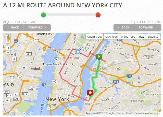 Creating a course with MapMyRide