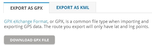 Download a .GPX file of your course or route