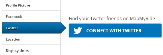 Connect to Twitter and Facebook to find friends that use the MapMyRide app