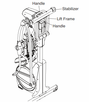 The SE9i elliptical can be stored vertically, but requires two people
