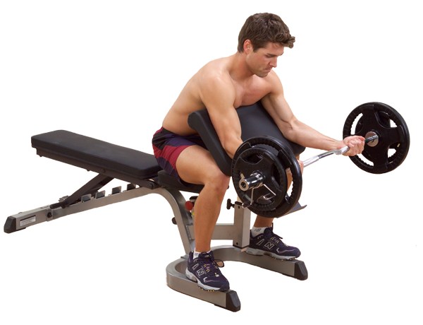 The GFID31 can be fitted with the GPCA1 Preacher Curl attachment