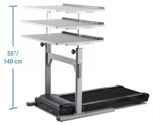 The LifeSpan TR5000-DT5 has a maximum desk height of 55 inches