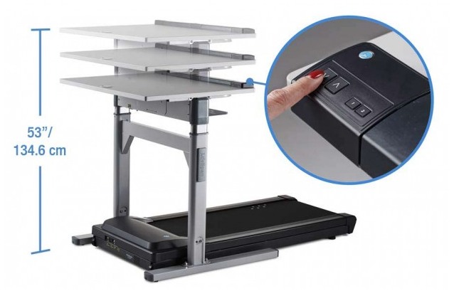 The LifeSpan TR5000-DT7 uses an electronic desk height adjustment system