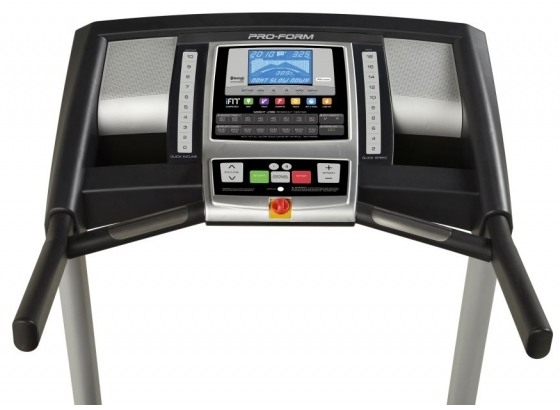 The Endurance M8i treadmill console features convenient Quick Select controls for the onboard and iFit workout programs