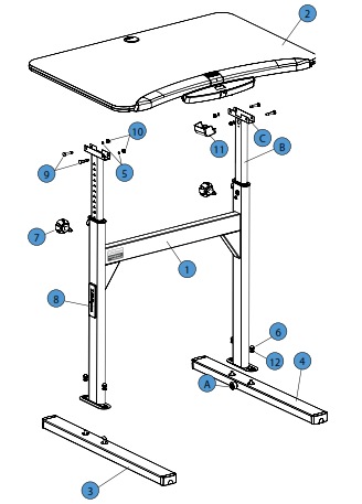 The TR1200 user manual includes clear step-by-step assembly instructions