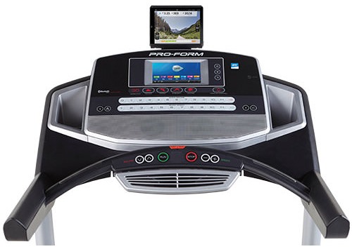 The Premier 900 treadmill console features a 7-inch full-color web enabled touchscreen