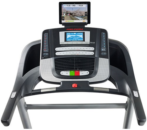 The Sport 7.0 treadmill console features a 6-inch backlit display
