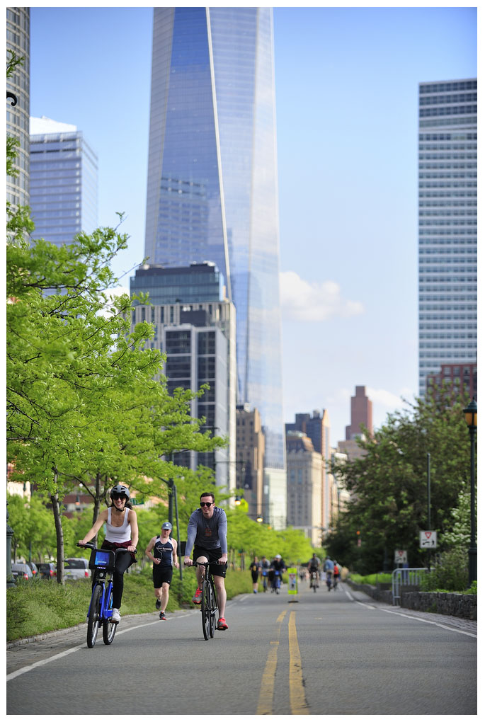 Segregated bike lane in NYC