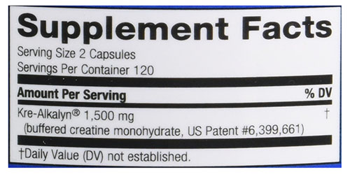 EFX Sports Kre-Alkalyn Ingredients