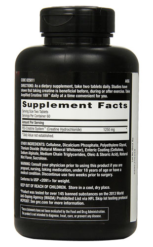 GNC Amplified Creatine ingredients