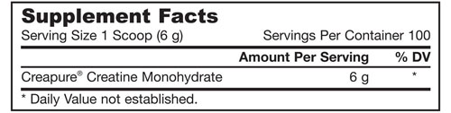 Jarrow Formulas Creatine ingredients