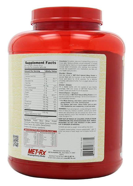MET-Rx Natural Whey Ingredients