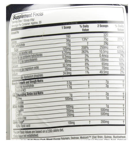 MuscleTech Cell Tech ingredients