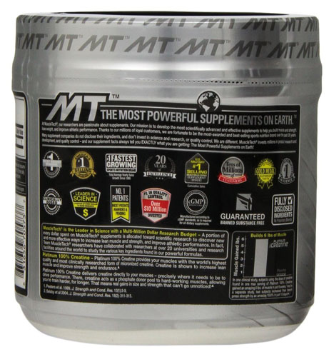 MuscleTech Platinum 100% Creatine ingredients